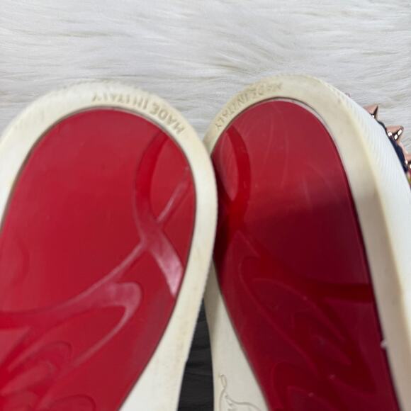 EUC • Christian‎ Louboutin PIK BOAT Quilted Floral Tissu Spike Flats Size: 35 - Picture 7 of 12